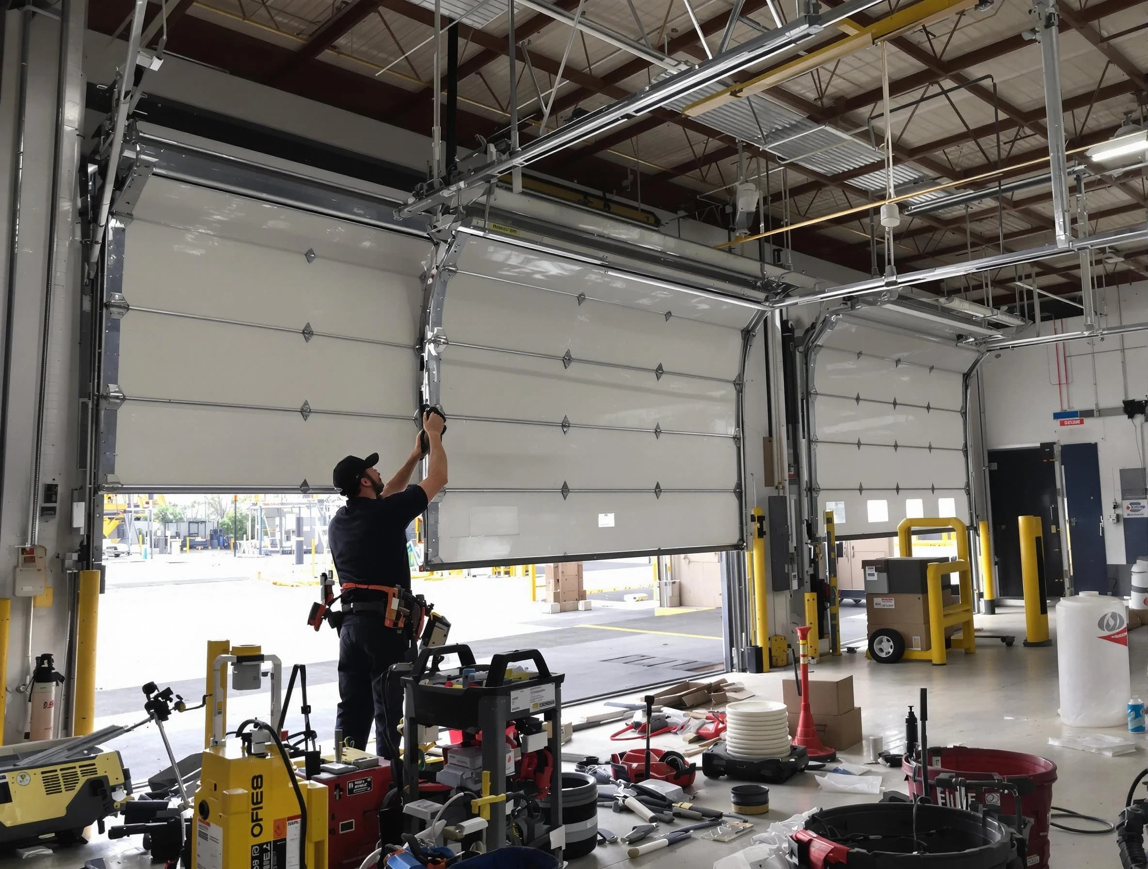 McCandless Garage Door Repair technician performing commercial garage door repair in McCandless