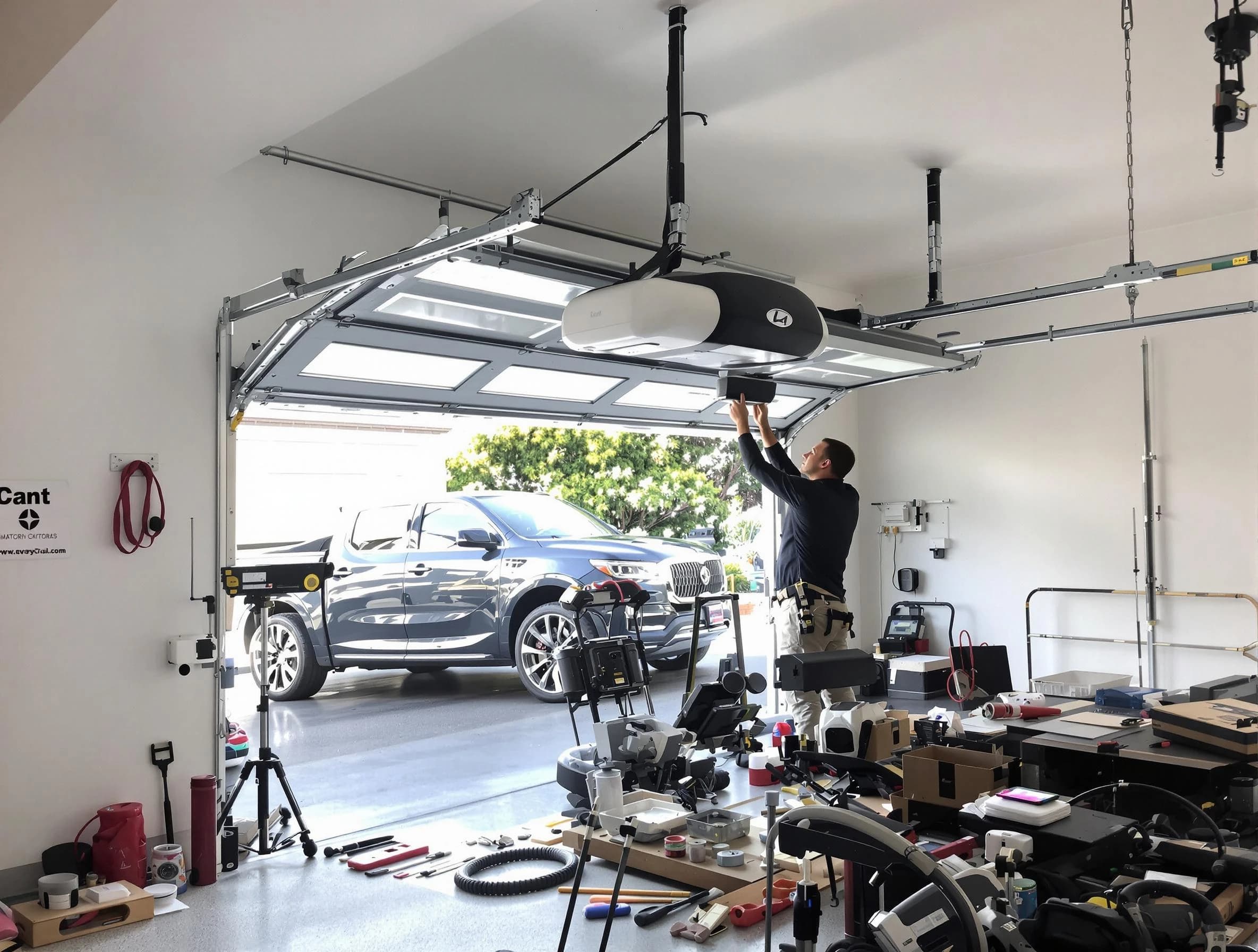 McCandless Garage Door Repair specialist installing smart garage door opener system in McCandless home