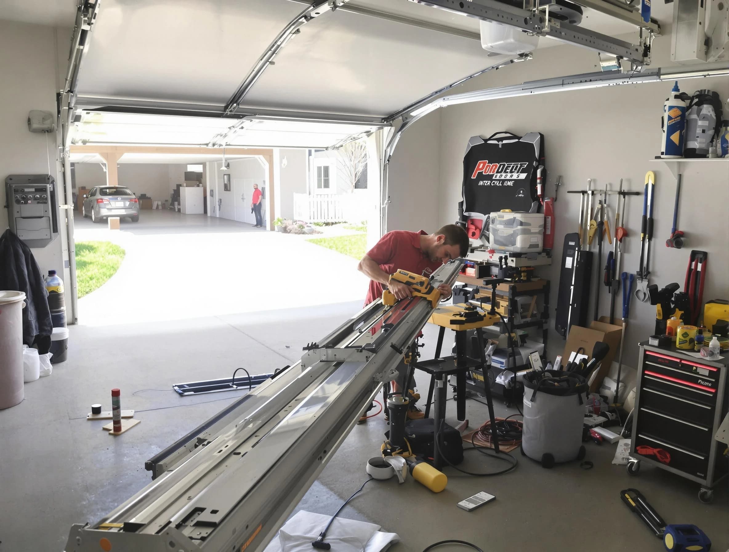 McCandless Garage Door Repair expert performing track repair in McCandless