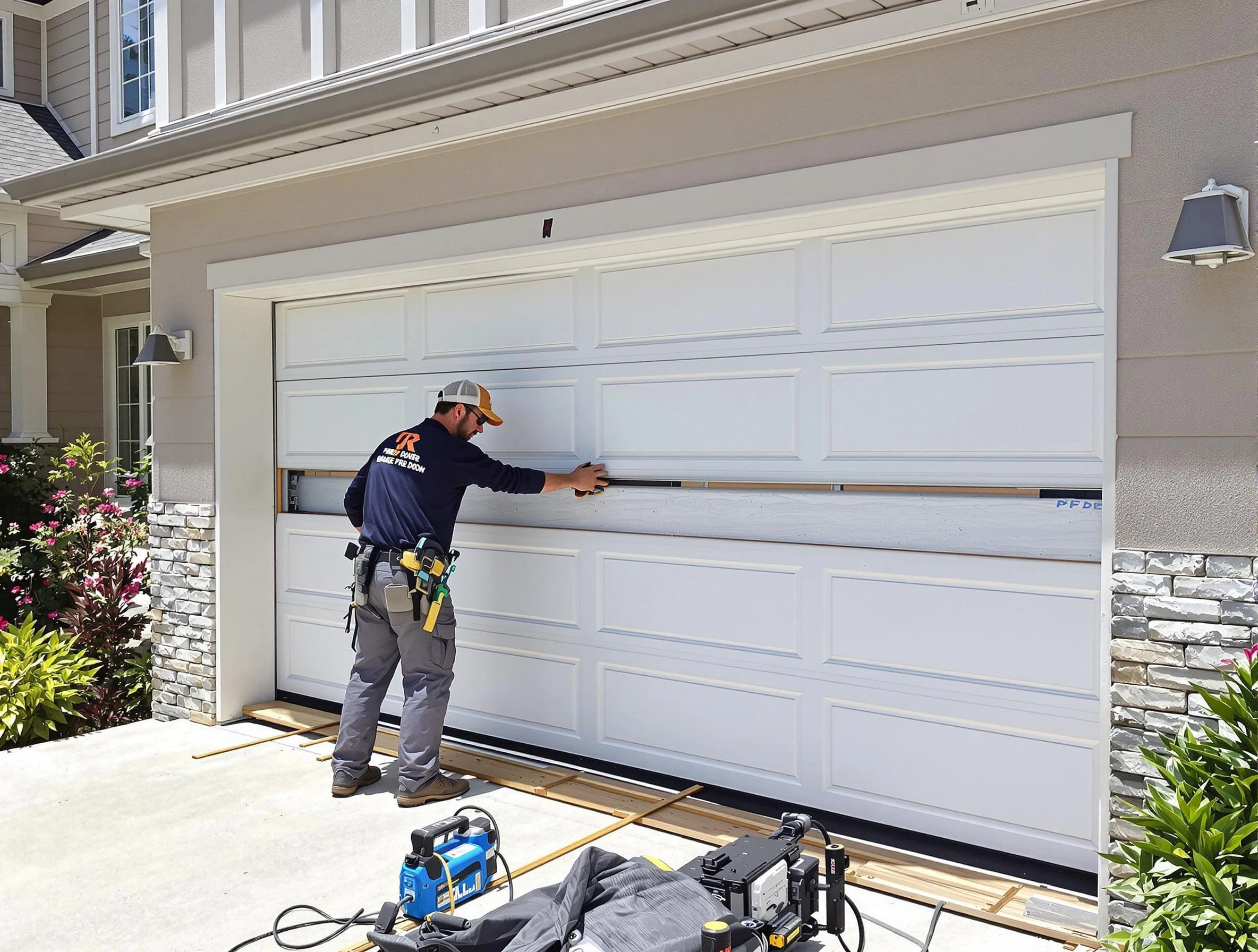 McCandless Garage Door Repair team performing complete garage door replacement at McCandless residence
