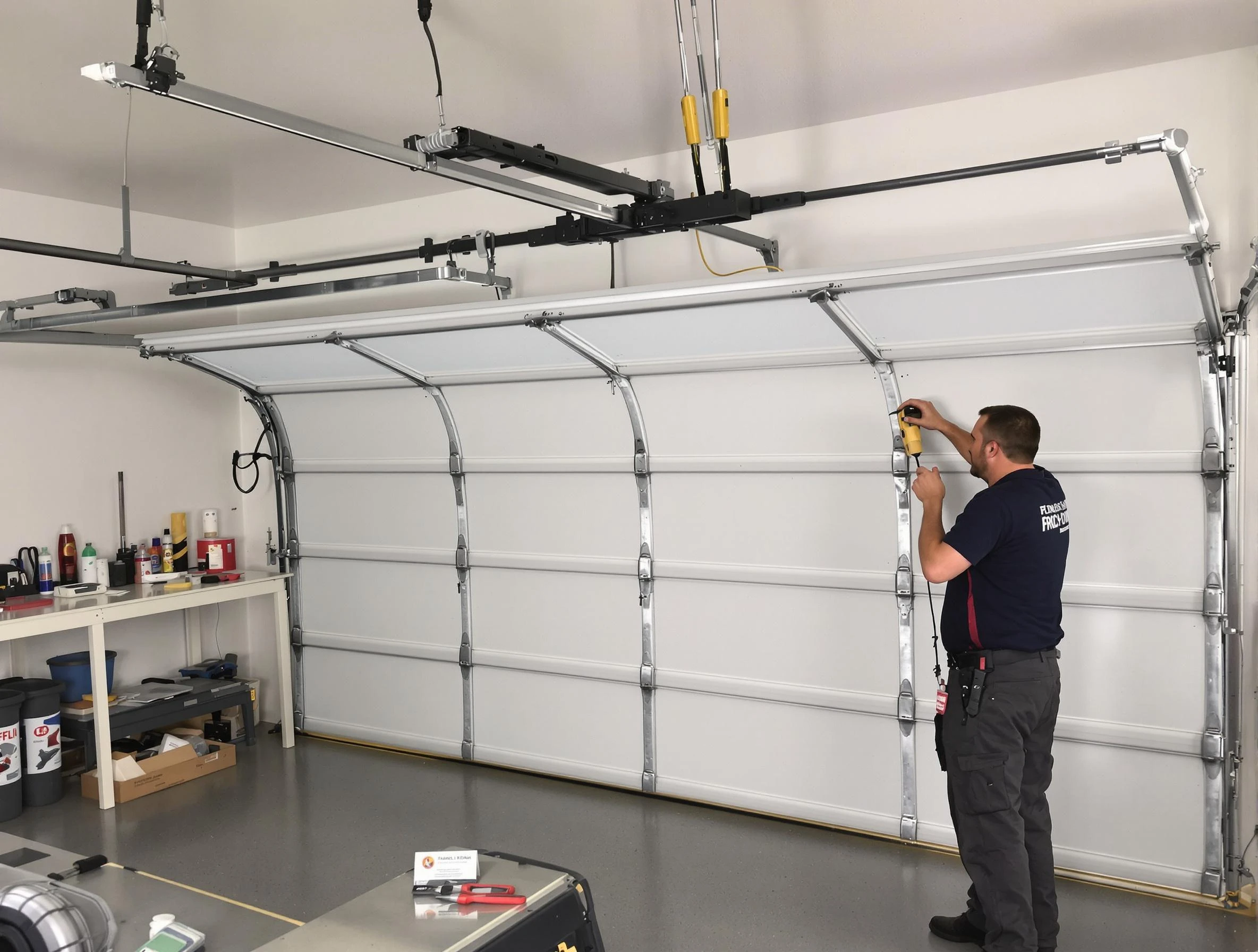 McCandless Garage Door Repair certified technician performing overhead door system repair in McCandless